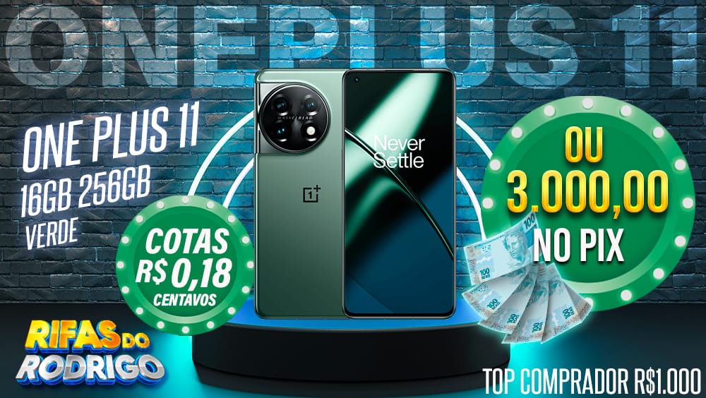ONEPLUS 11 16GB 256GB VERDE OU R$3.000 NO PIX! TOP COMPRADOR LEVA R$1.000 NO PIX!