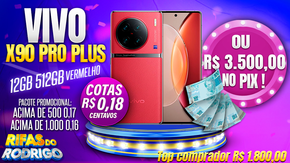 VIVO X90 PRO PLUS 12GB 512GB VERMELHO OU R$3.500 NO PIX! TOP COMPRADOR LEVA R$1.800 NO PIX!
